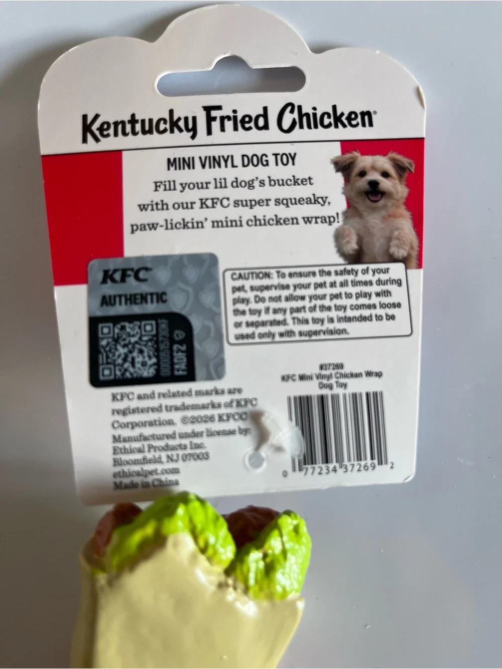 Kentucky Fried Chicken Dog Toy Bundle - 4 Toys - Biscuit, Chicken, Wrap, Drink